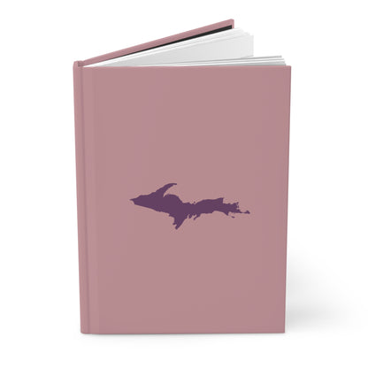 Michigan Upper Peninsula Hardcover Journal (Cherry Blossom Pink w/ Plum Outline) | Ruled - 150pgs