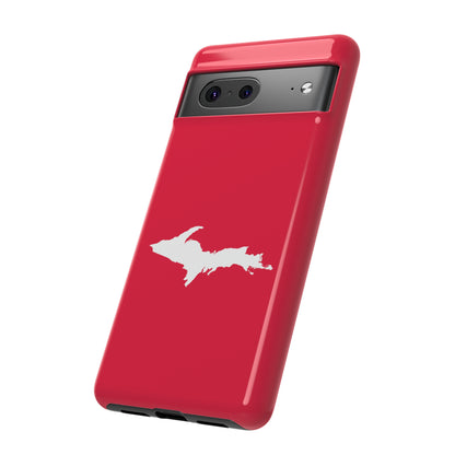 Michigan Upper Peninsula Tough Phone Case (Lighthouse Red w/ UP Outline) | Samsung & Pixel Android