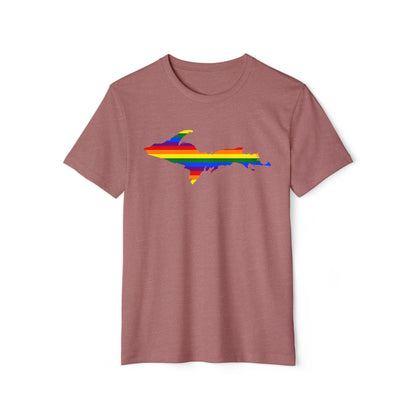 Michigan Upper Peninsula T-Shirt (w/ UP Rainbow Pride Flag) | Unisex Recycled Organic