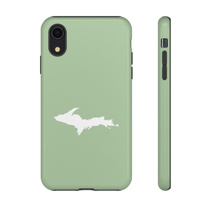 Michigan Upper Peninsula Tough Phone Case (Green Tea Color w/ UP Outline) | Apple iPhone