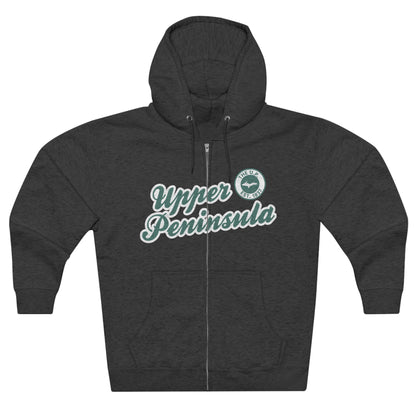 Upper Peninsula EST 1837' Hoodie (Copper Green Script Font) | Unisex Full Zip