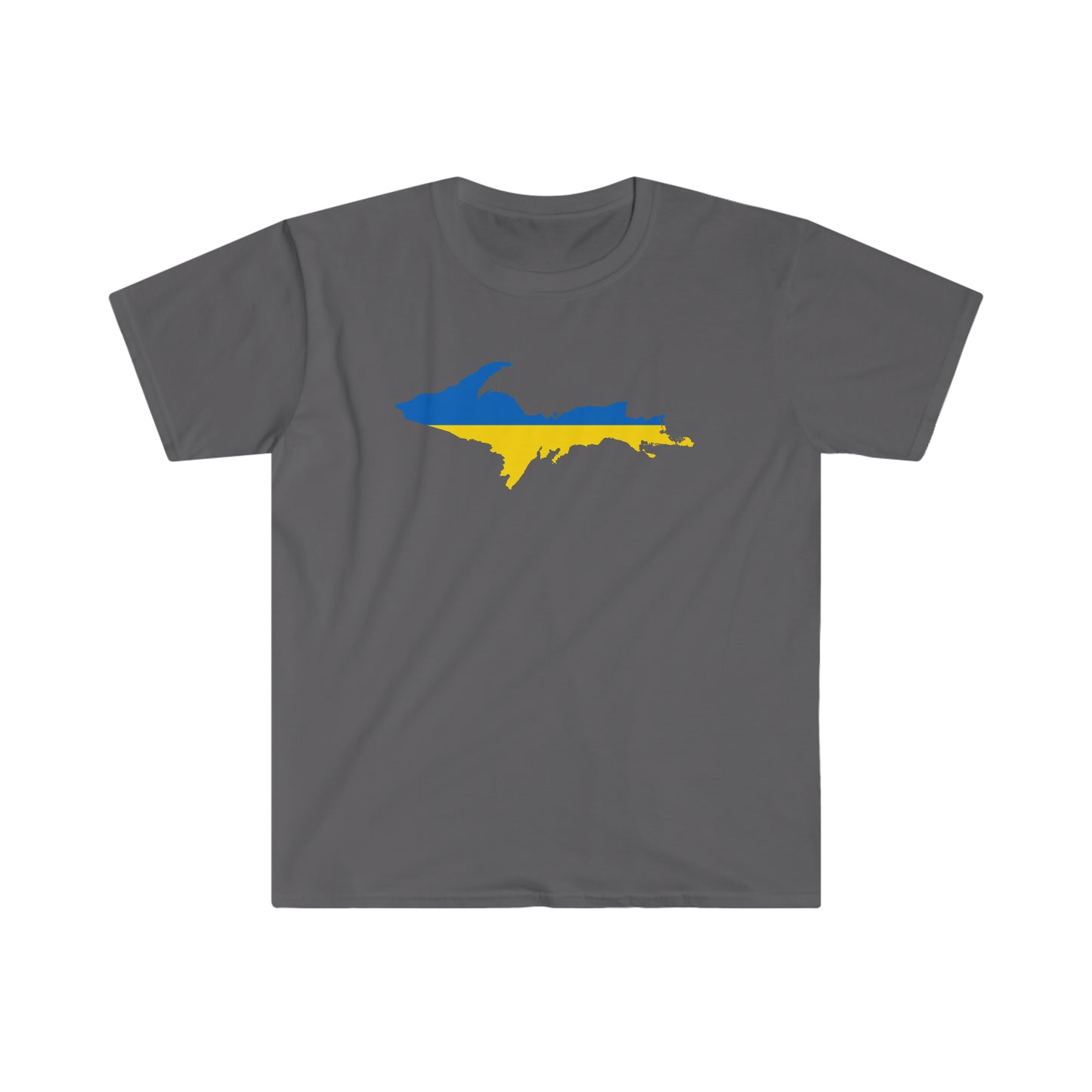 Michigan Upper Peninsula T-Shirt (w/ UP Ukraine Flag Outline) | Unisex Budget