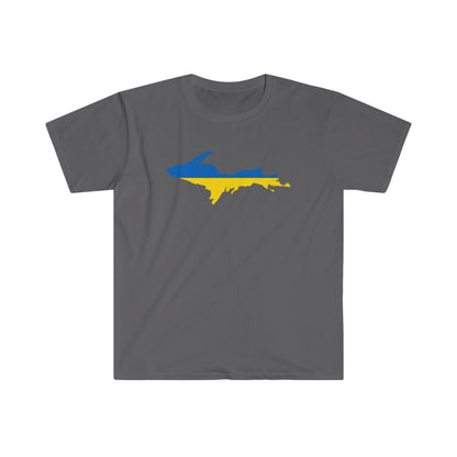 Michigan Upper Peninsula T-Shirt (w/ UP Ukraine Flag Outline) | Unisex Budget