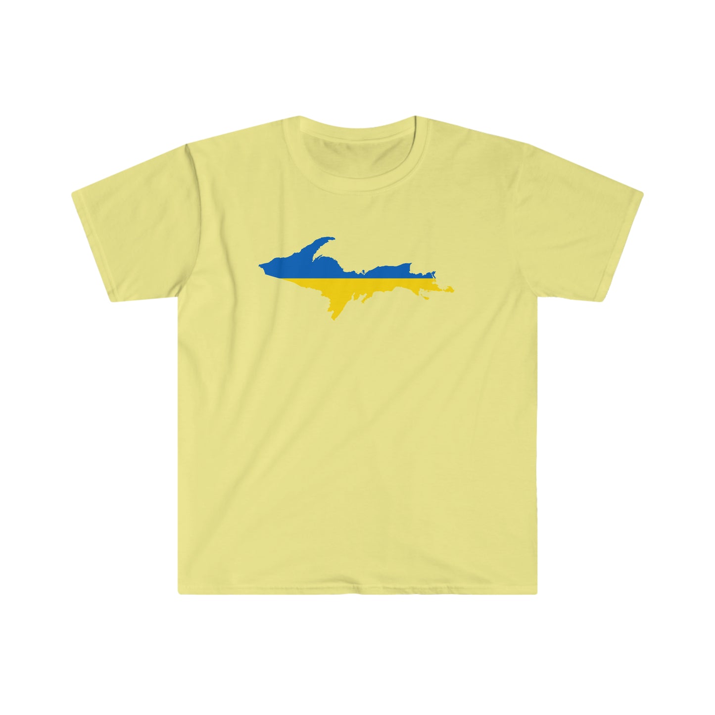 Michigan Upper Peninsula T-Shirt (w/ UP Ukraine Flag Outline) | Unisex Budget