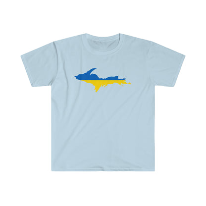 Michigan Upper Peninsula T-Shirt (w/ UP Ukraine Flag Outline) | Unisex Budget