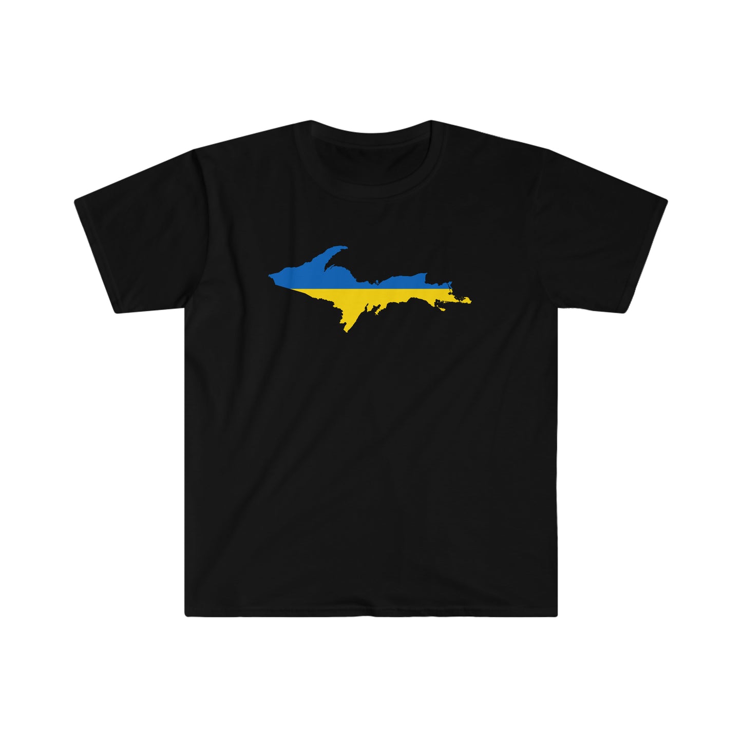 Michigan Upper Peninsula T-Shirt (w/ UP Ukraine Flag Outline) | Unisex Budget