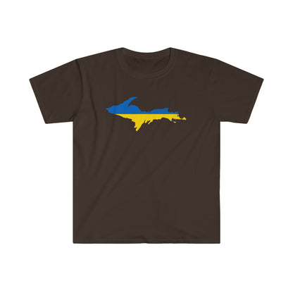 Michigan Upper Peninsula T-Shirt (w/ UP Ukraine Flag Outline) | Unisex Budget