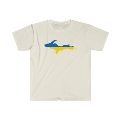 Michigan Upper Peninsula T-Shirt (w/ UP Ukraine Flag Outline) | Unisex Budget