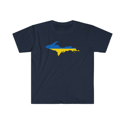 Michigan Upper Peninsula T-Shirt (w/ UP Ukraine Flag Outline) | Unisex Budget