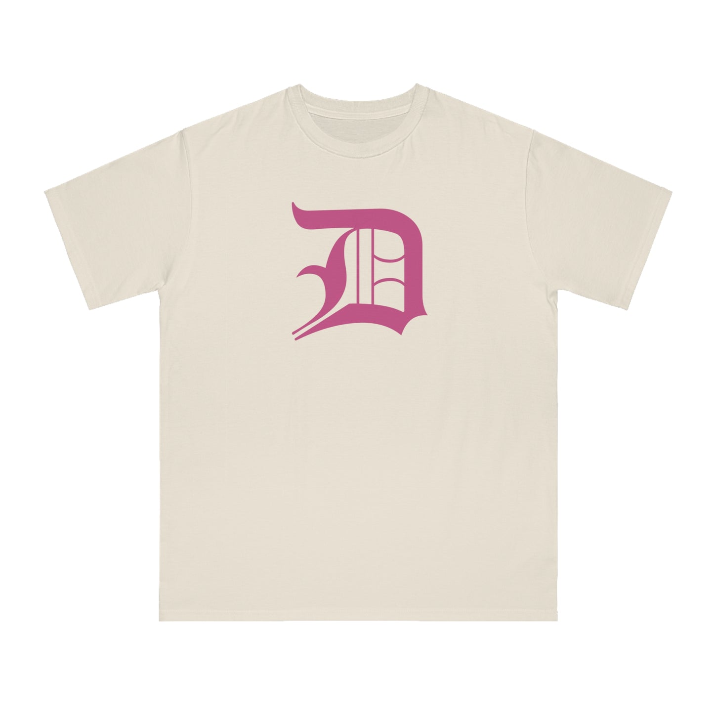 Detroit 'Old English D' T-Shirt (Apple Blossom Pink) | Unisex Organic