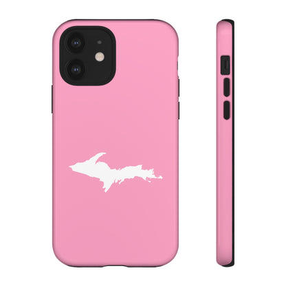 Michigan Upper Peninsula Tough Phone Case ('67 Caddie Pink w/ UP Outline) | Apple iPhone