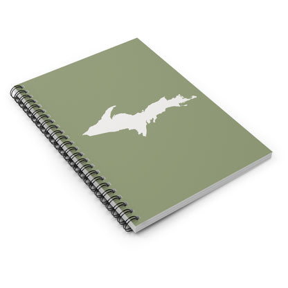 Michigan Upper Peninsula Spiral Notebook (w/ UP Outline) | Beachgrass Green