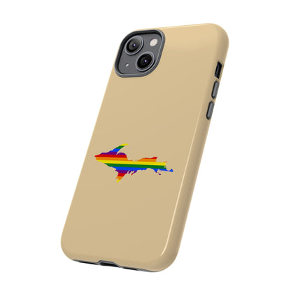 Michigan Upper Peninsula Tough Phone Case (Maple Color w/ UP Pride Flag Outline) | Apple iPhone