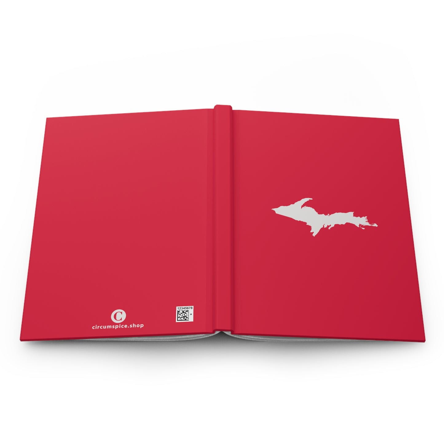 Michigan Upper Peninsula Hardcover Journal (Lighthouse Red w/ UP Outline) | Ruled - 150pgs