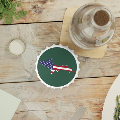 Michigan Upper Peninsula Bottle Opener (w/ UP USA Flag ) | Ginger Ale Green