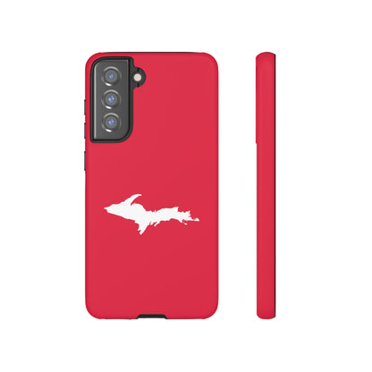 Michigan Upper Peninsula Tough Phone Case (Lighthouse Red w/ UP Outline) | Samsung & Pixel Android