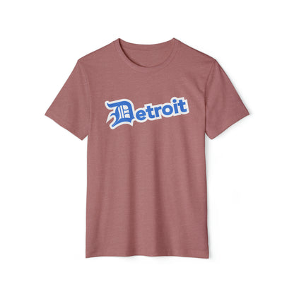 'Detroit' T-Shirt (Azure Old English 'D') | Unisex Recycled Organic