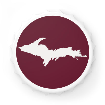 Michigan Upper Peninsula Bottle Opener (w/ UP Outline) | Old Mission Burgundy