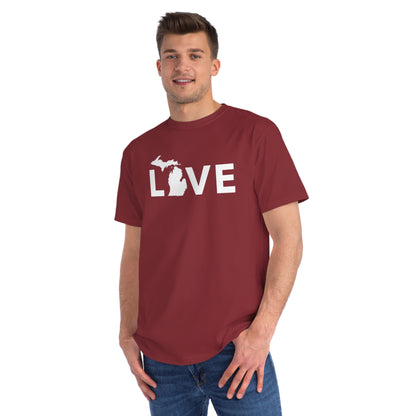 Michigan 'Love' T-Shirt (Geometric Sans Font) | Organic Unisex