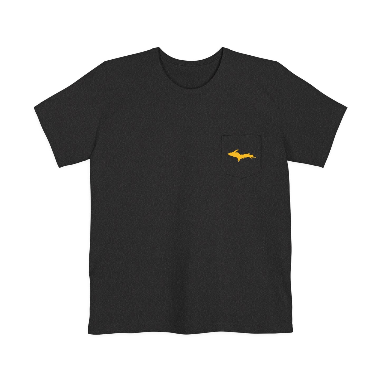 Michigan Upper Peninsula Pocket T-Shirt (w/ Gold UP Outline) | Unisex Standard