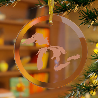 Great Lakes Christmas Ornament | Clear Glass - Copper Color