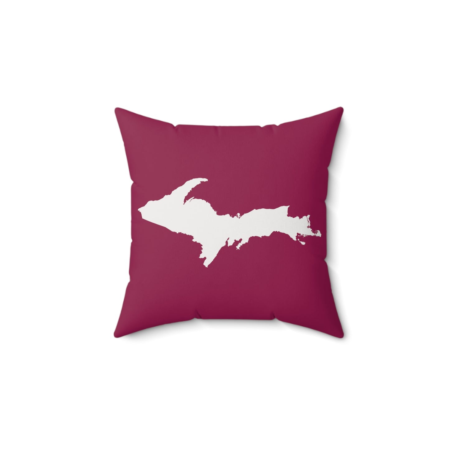 Michigan Upper Peninsula Accent Pillow (w/ UP Outline) | Ruby Red
