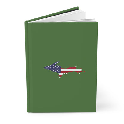 Michigan Upper Peninsula Hardcover Journal (w/ UP USA Flag) | Ruled - Pine Green