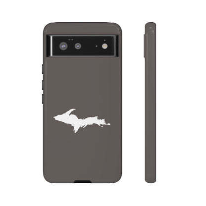 Michigan Upper Peninsula Tough Phone Case (Warren Tank Grey w/ UP Outline) | Samsung & Pixel Android