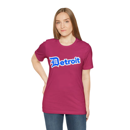 'Detroit' T-Shirt (MotorTown Blue w/ Old English 'D') | Unisex Standard