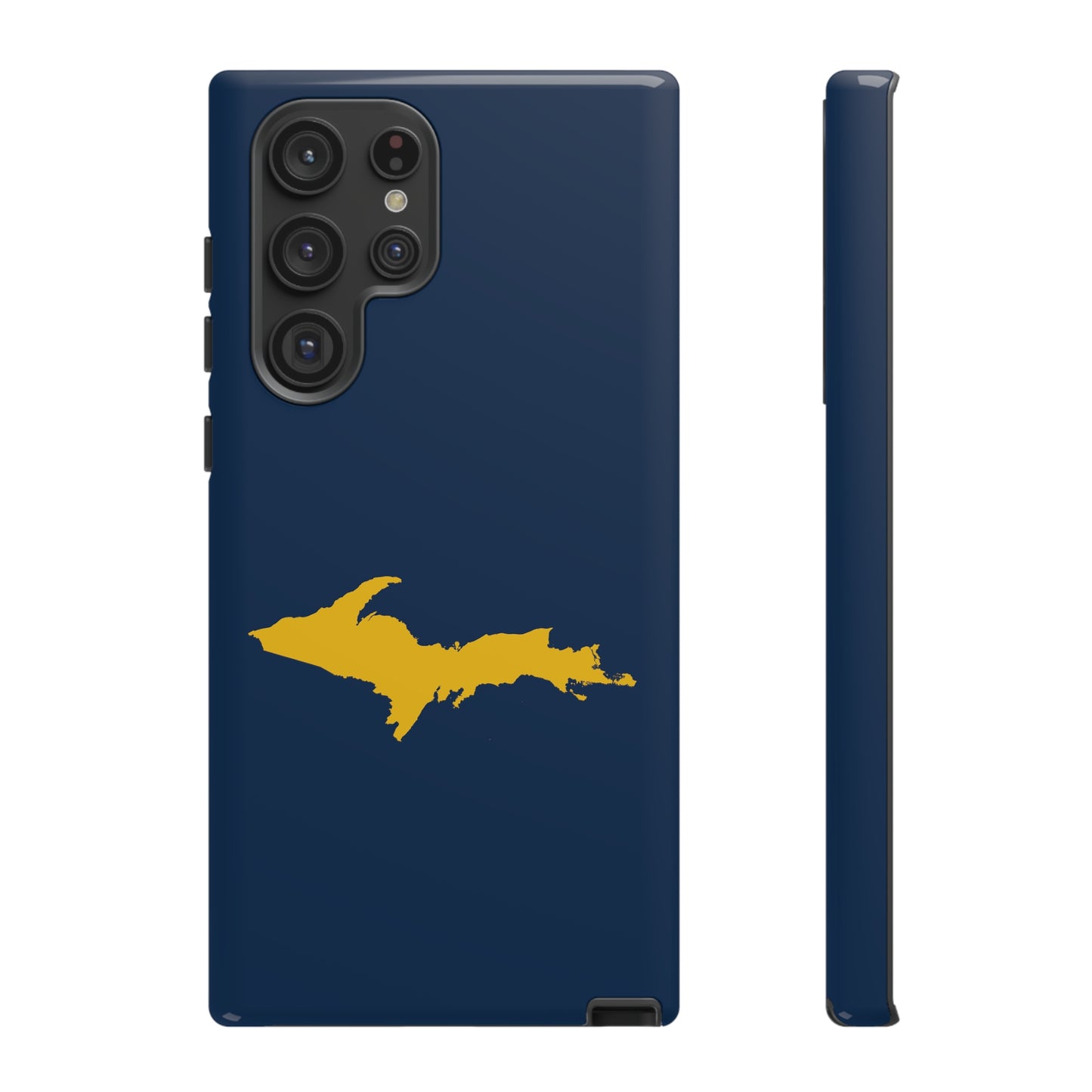 Michigan Upper Peninsula Tough Phone Case (Navy w/ Gold UP Outline) | Samsung & Pixel Android