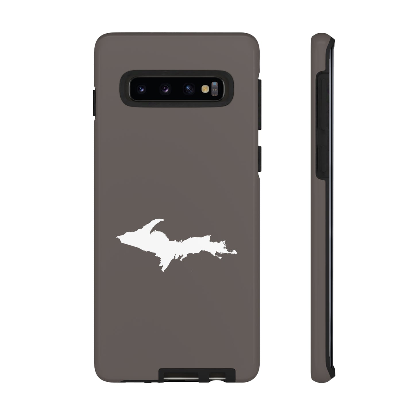 Michigan Upper Peninsula Tough Phone Case (Warren Tank Grey w/ UP Outline) | Samsung & Pixel Android