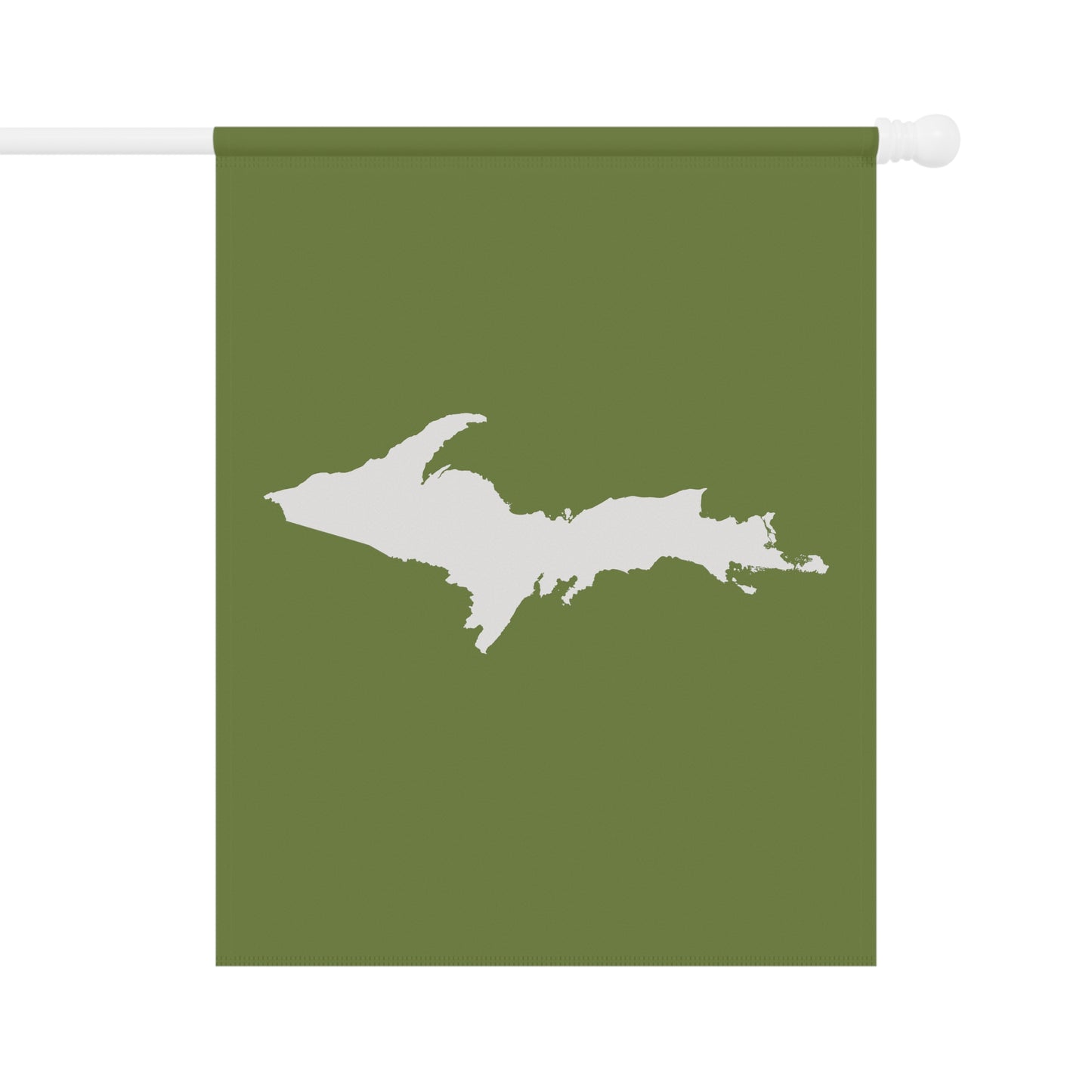 Michigan Upper Peninsula Home & Garden Flag (w/ UP Outline) | Olive Green