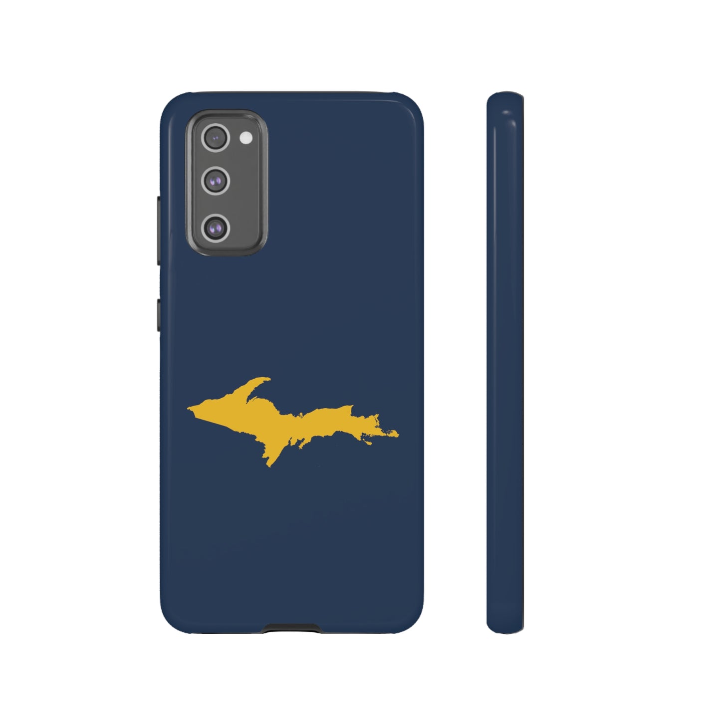 Michigan Upper Peninsula Tough Phone Case (Navy w/ Gold UP Outline) | Samsung & Pixel Android