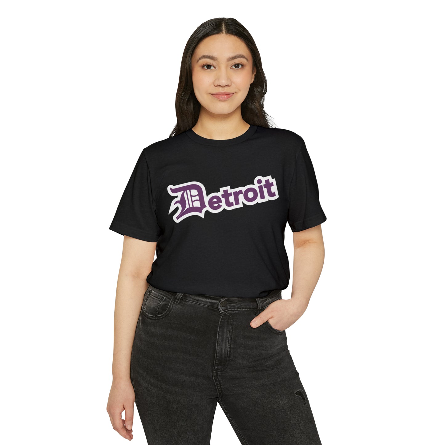 Detroit' T-Shirt (Plum Old English 'D') | Unisex Recycled Organic