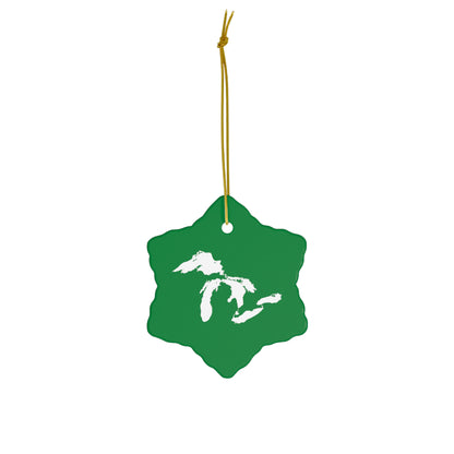 Great Lakes Christmas Ornament (Yuletide Green) | Ceramic - 4 Shapes