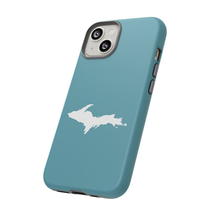 Michigan Upper Peninsula Tough Phone Case (Lake Huron Blue w/ UP Outline) | Apple iPhone