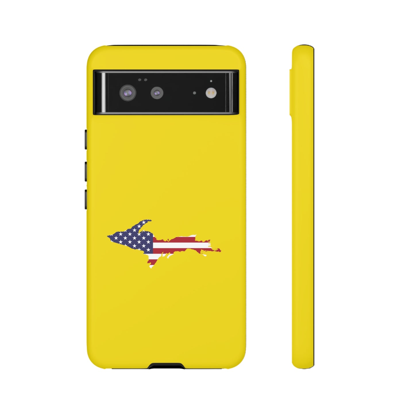 Michigan Upper Peninsula Tough Phone Case (Gadsen Yellow w/ UP USA Flag Outline) | Samsung & Pixel Android