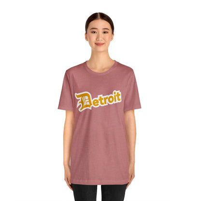 'Detroit' T-Shirt (Gold w/ Old English 'D') | Unisex Standard