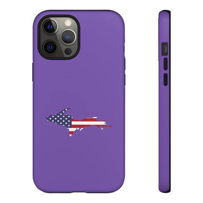 Michigan Upper Peninsula Tough Phone Case (Lake Iris w/ UP USA Flag Outline) | Apple iPhone