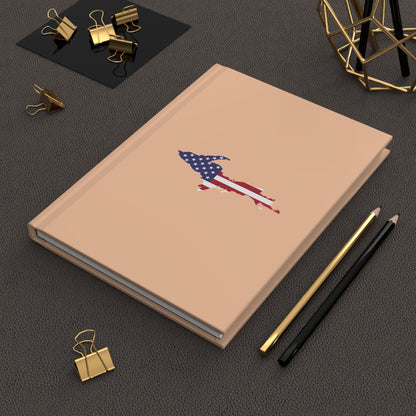 Michigan Upper Peninsula Hardcover Journal (w/ UP USA Flag) | Ruled - Peach