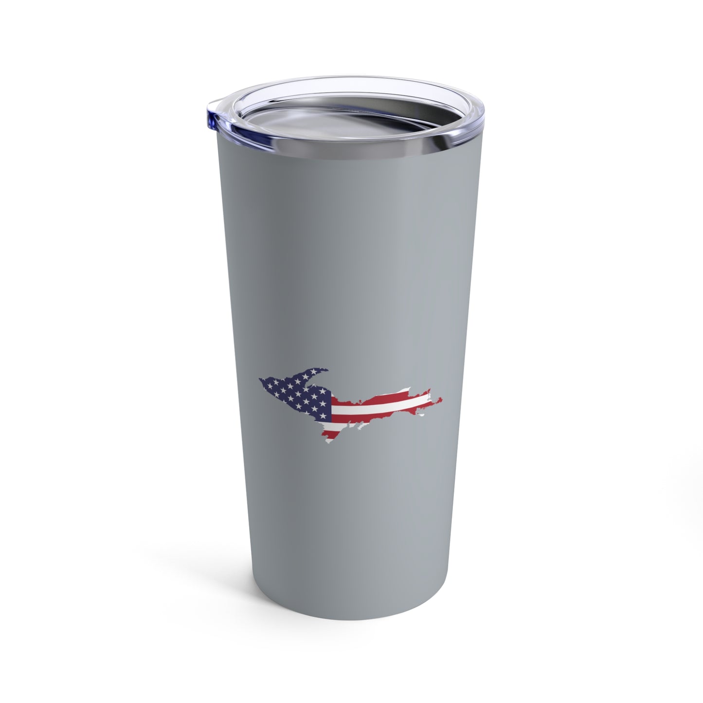 Michigan Upper Peninsula Tumbler (w/ UP USA Flag) | Silver - 20oz