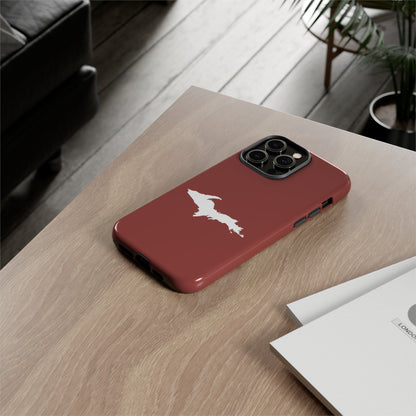 Michigan Upper Peninsula Tough Phone Case (Ore Dock Red w/ UP Outline) | Apple iPhone