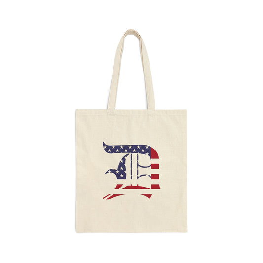 Detroit 'Old English D' Light Tote Bag (Patriotic Edition)