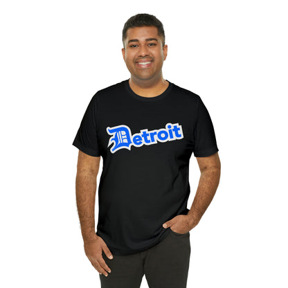 'Detroit' T-Shirt (MotorTown Blue w/ Old English 'D') | Unisex Standard