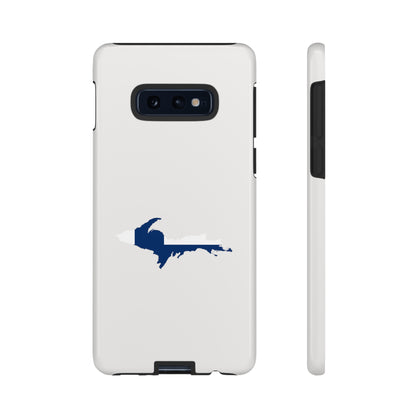 Michigan Upper Peninsula Tough Phone Case (Birch Bark White w/ UP Finland Flag Outline) | Samsung & Pixel Android