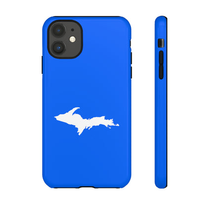 Michigan Upper Peninsula Tough Phone Case (Motor Town Blue w/ UP Outline) | Apple iPhone