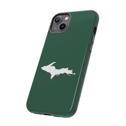 Michigan Upper Peninsula Tough Phone Case (Ginger Ale Green w/ UP Outline) | Apple iPhone