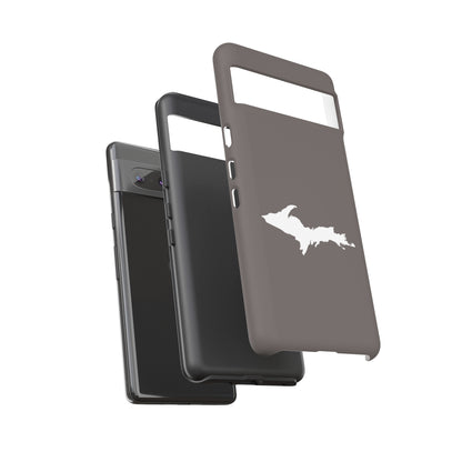 Michigan Upper Peninsula Tough Phone Case (Warren Tank Grey w/ UP Outline) | Samsung & Pixel Android