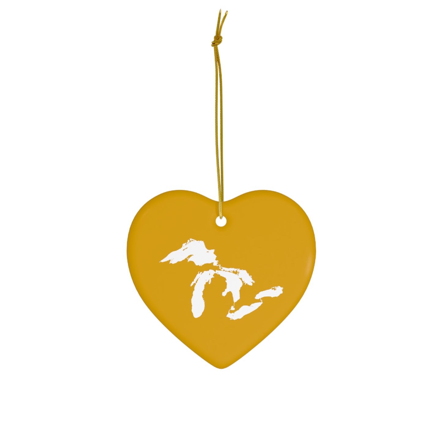 Great Lakes Christmas Ornament (Gold) | Ceramic - 4 Shapes