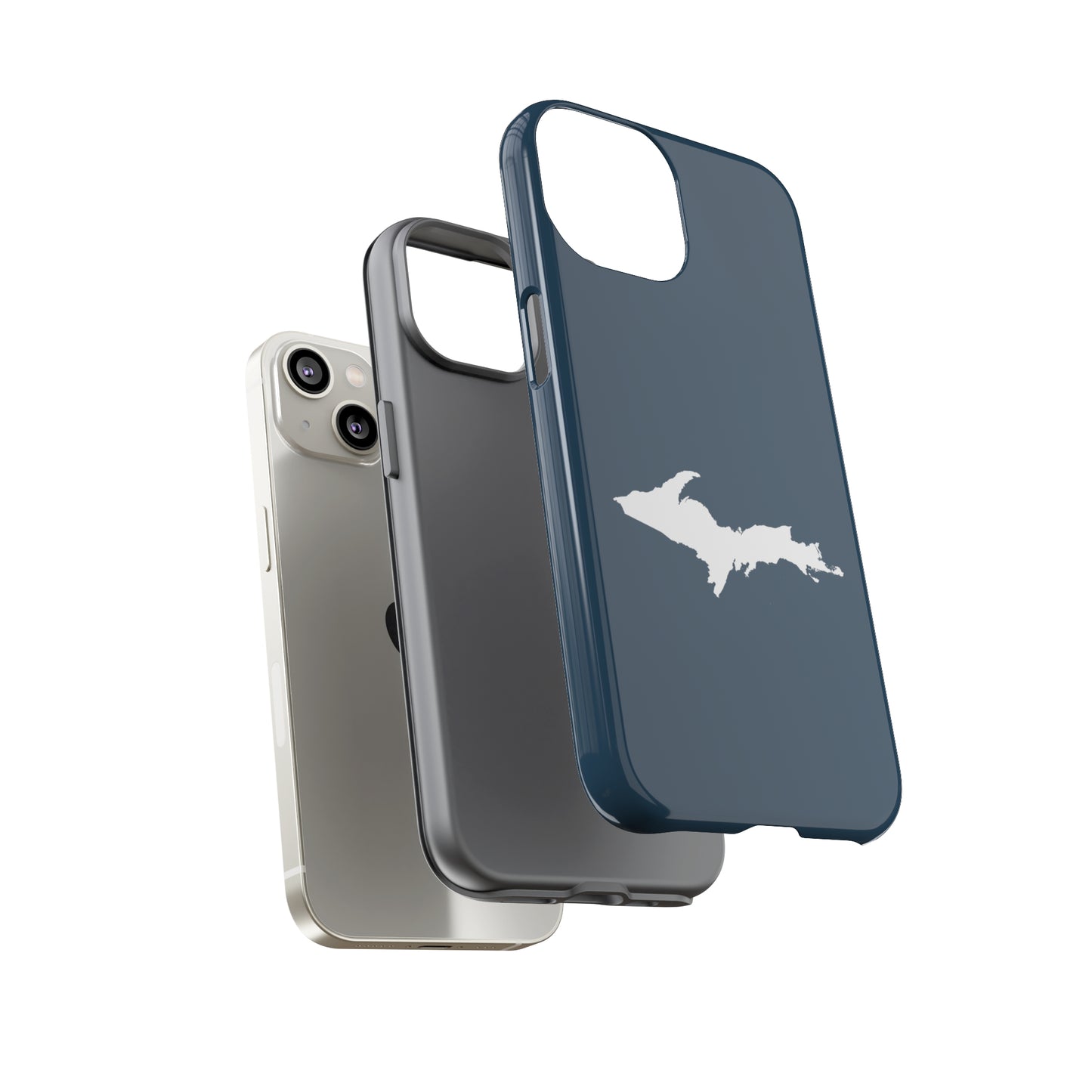 Michigan Upper Peninsula Tough Phone Case ('37 Caddie Cavalier Blue w/ UP Outline) | Apple iPhone